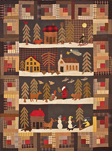 Silent Night applique and patchwork quilt by Norma Whaley