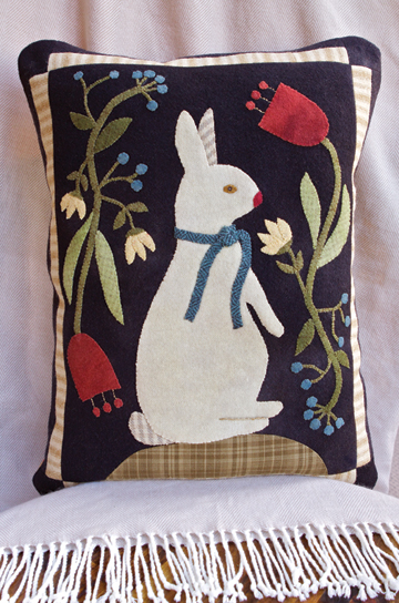 Taking Time To Smell The Flowers applique pillow by Norma Whaley